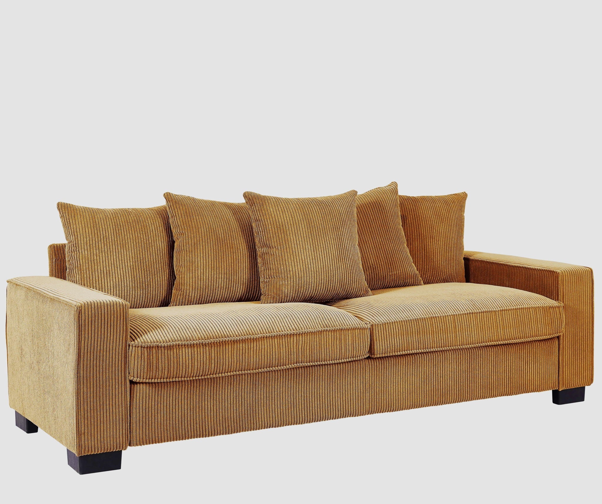 Luxe Sofa With 5 Matching Toss Pillows, Sleek Design, Spacious And Comfortable 3 Seater Couch by HouseOfZazla