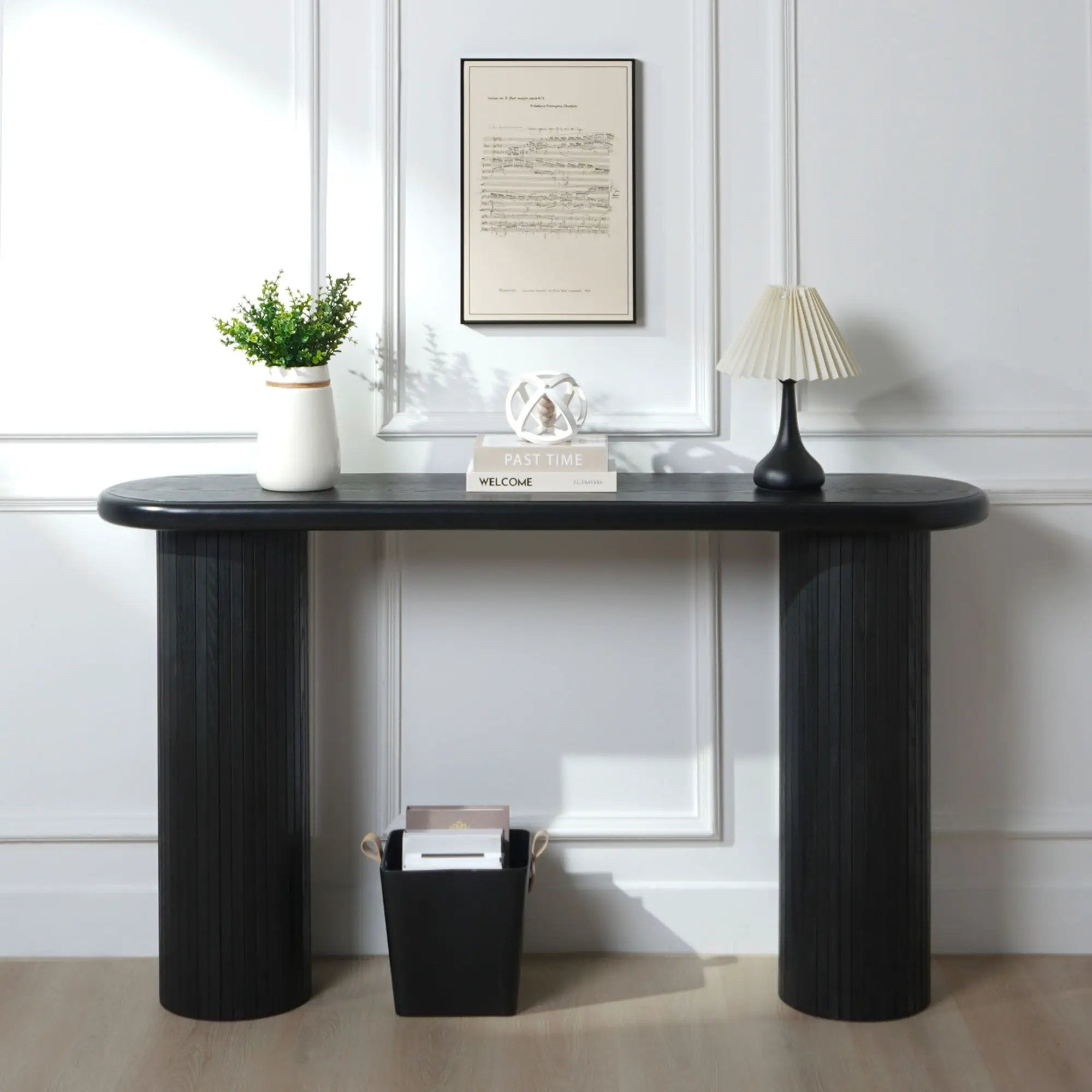 Fluted Cylinder Console Table - Black by Unique Piece Furniture