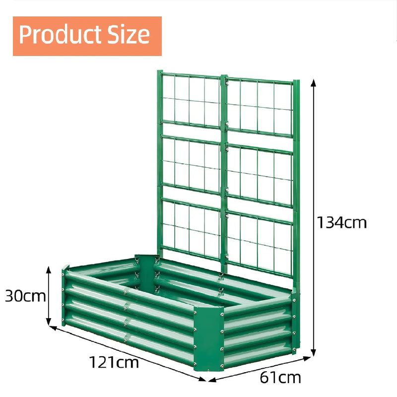 4x2x1FT Galvanized Raised Garden Bed with Arch Trellis by HouseOfZazla