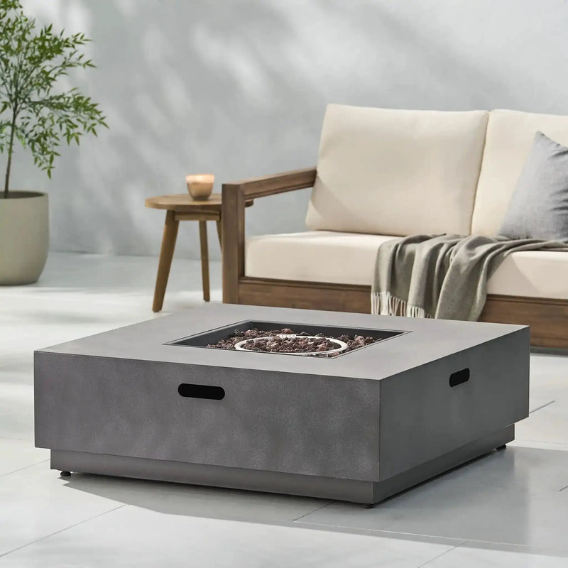 Modern Square Fire Pit With 50,000 BTU by HouseOfZazla