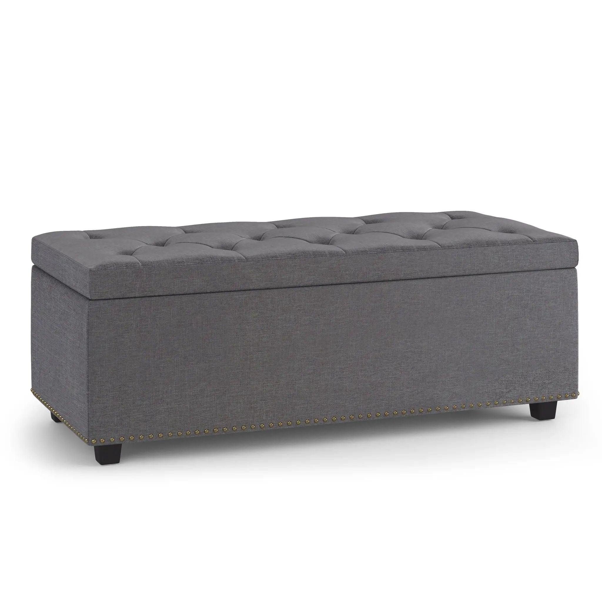 Hamilton - Upholstered Lift Top Rectangular Storage Ottoman by HouseOfZazla