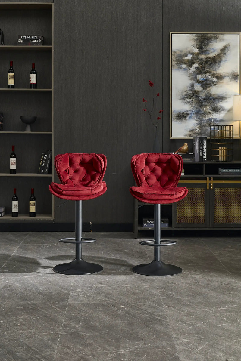 Set of 2 Bar Stools with Powder Footrest and Base by HouseOfZazla
