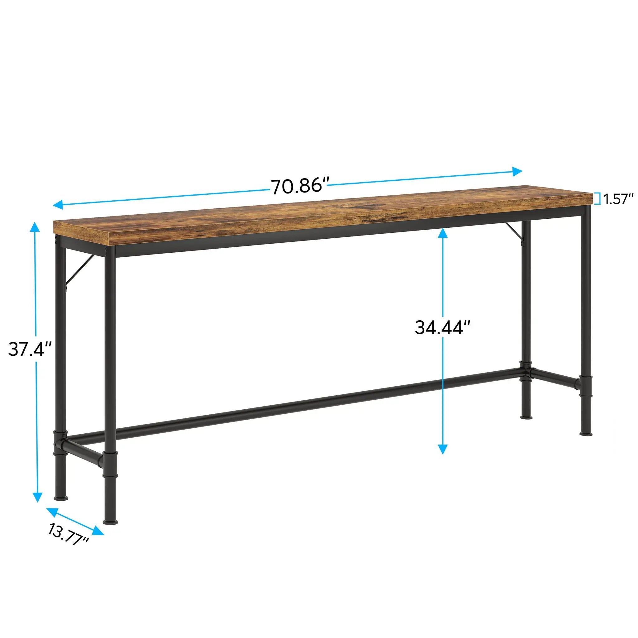 Tribesigns - Extra Long Console Table - Brown / Black by HouseOfZazla