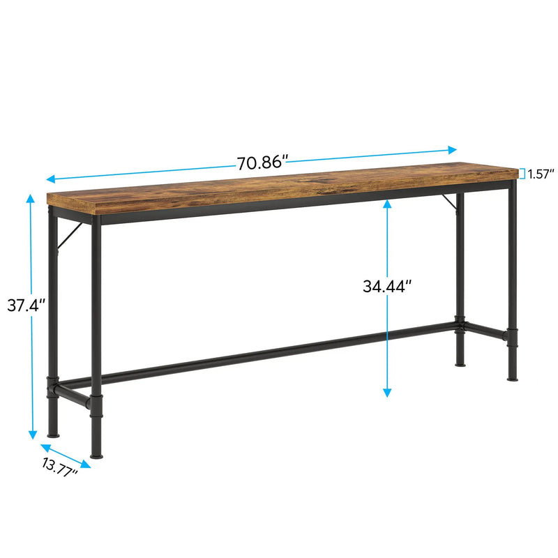 Tribesigns - Extra Long Console Table - Brown / Black by HouseOfZazla