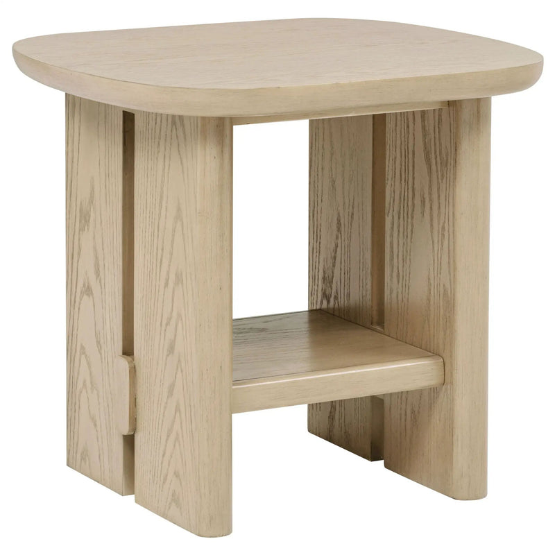 Kailani 2-piece Coastal Coffee and End Table Set Beige Oak by Unique Piece Furniture