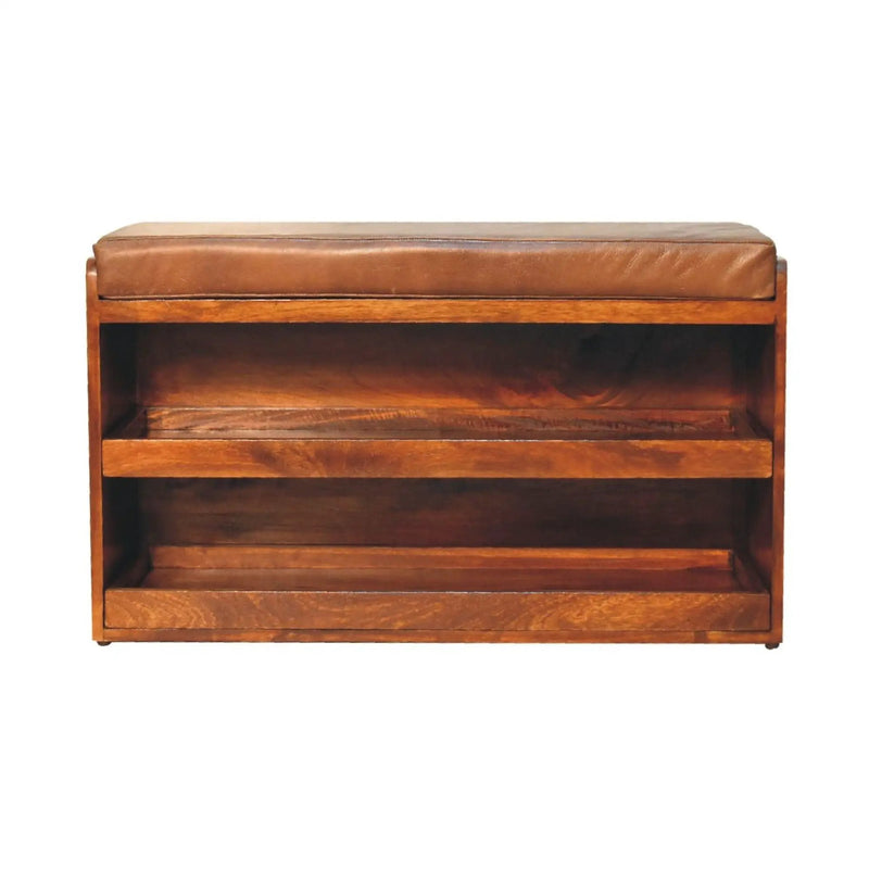 Buffalo - Hide Pull Out Shoe Storage Bench by HouseOfZazla