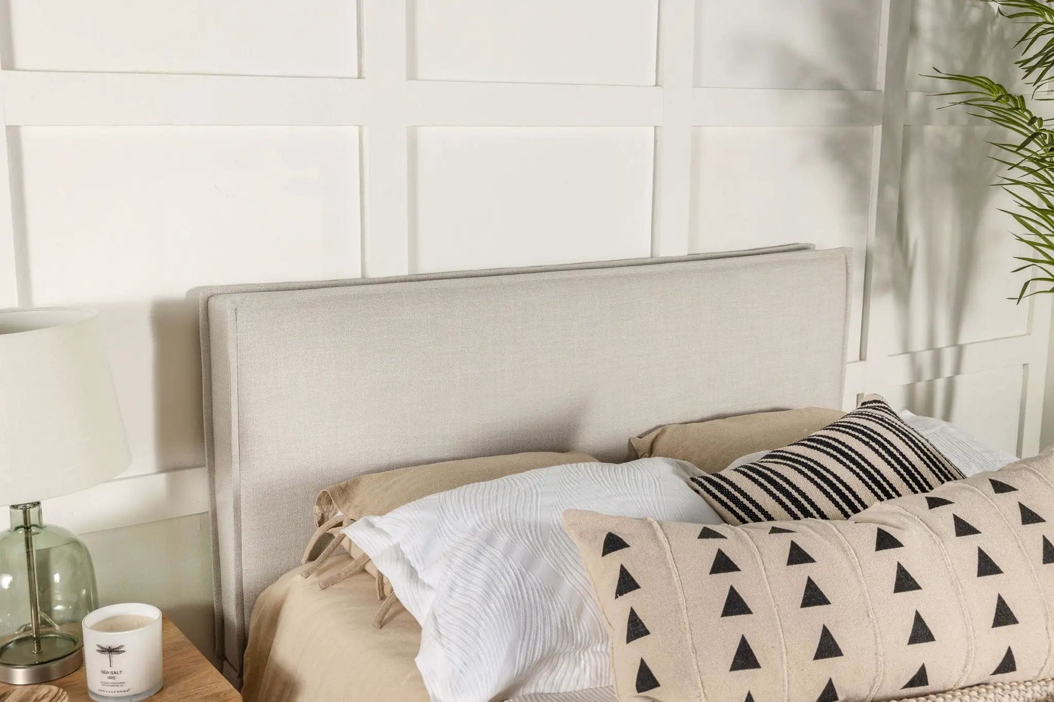 Izzy Upholstered Queen or Full Panel Headboard Sand by Unique Piece Furniture