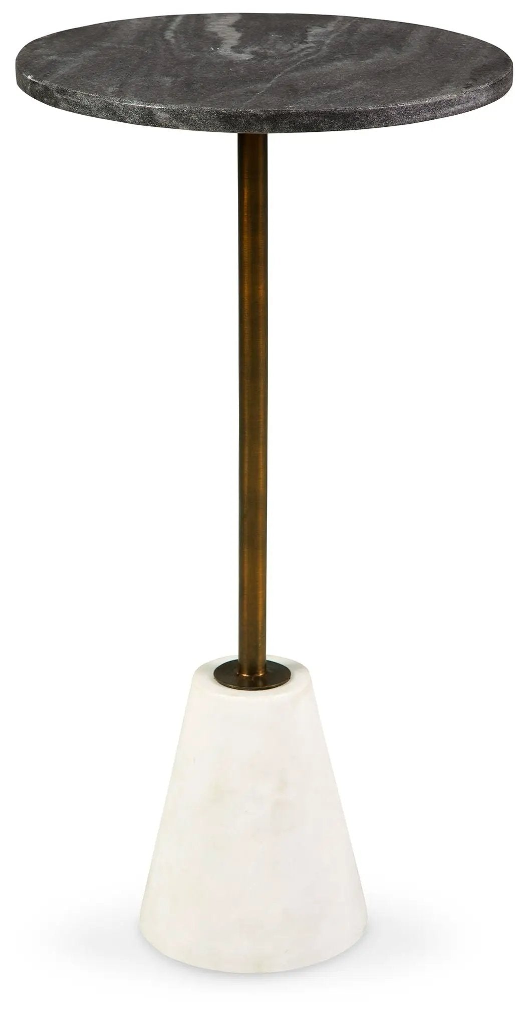 Caramont - Accent Table with White Base - Black / White / Gold Finish by Unique Piece Furniture