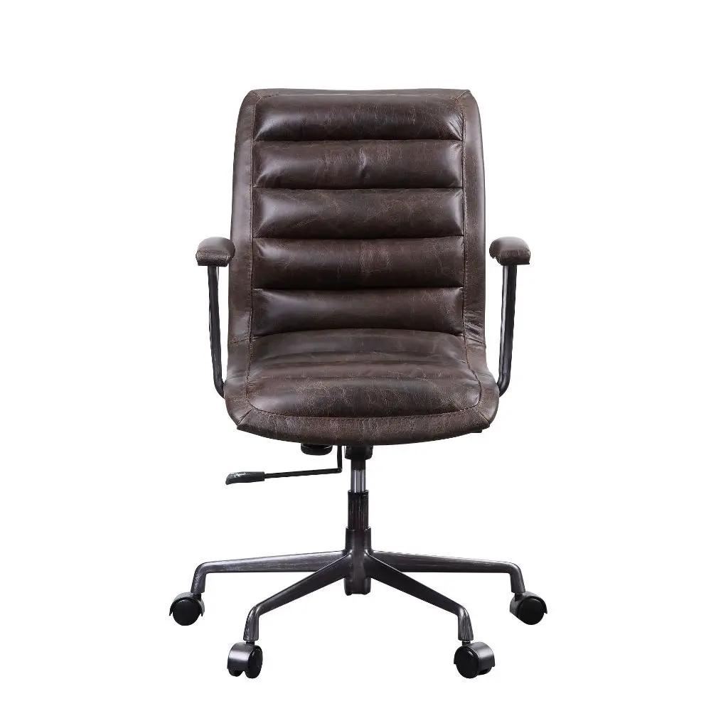 Zooey - Office Chair - Distress Chocolate Top Grain Leather by Unique Piece Furniture