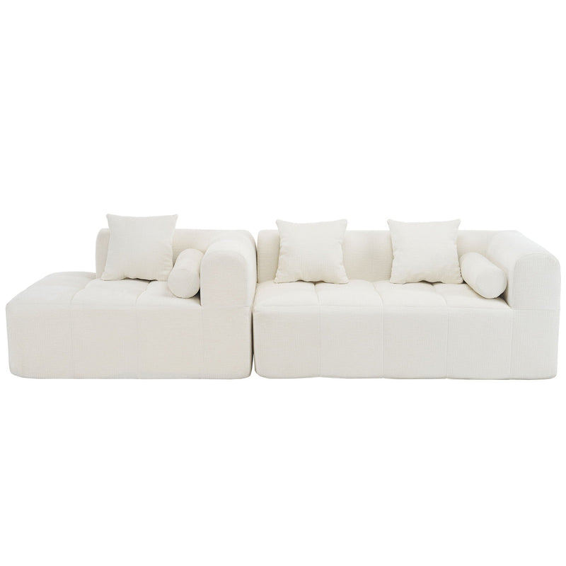 Sectional Free Combined Sofa With 2 Side Pockets by HouseOfZazla