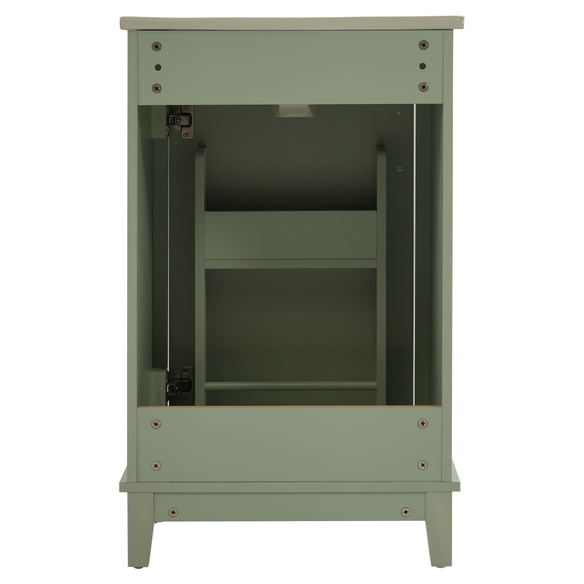 Modern Small Bathroom Vanity Cabinet With Ceramic Basin, Ample Storage, 1 Soft Close Door by HouseOfZazla