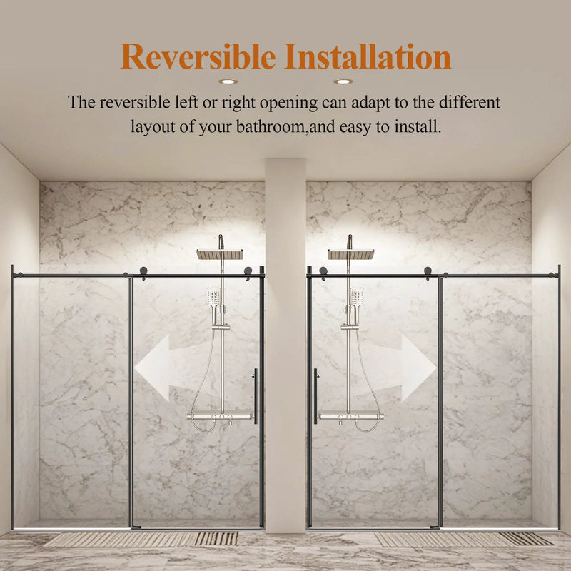 Frameless Single Sliding Shower Door by HouseOfZazla