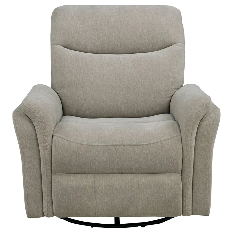 Adler Upholstered Power Swivel Glider Recliner Greige by Unique Piece Furniture