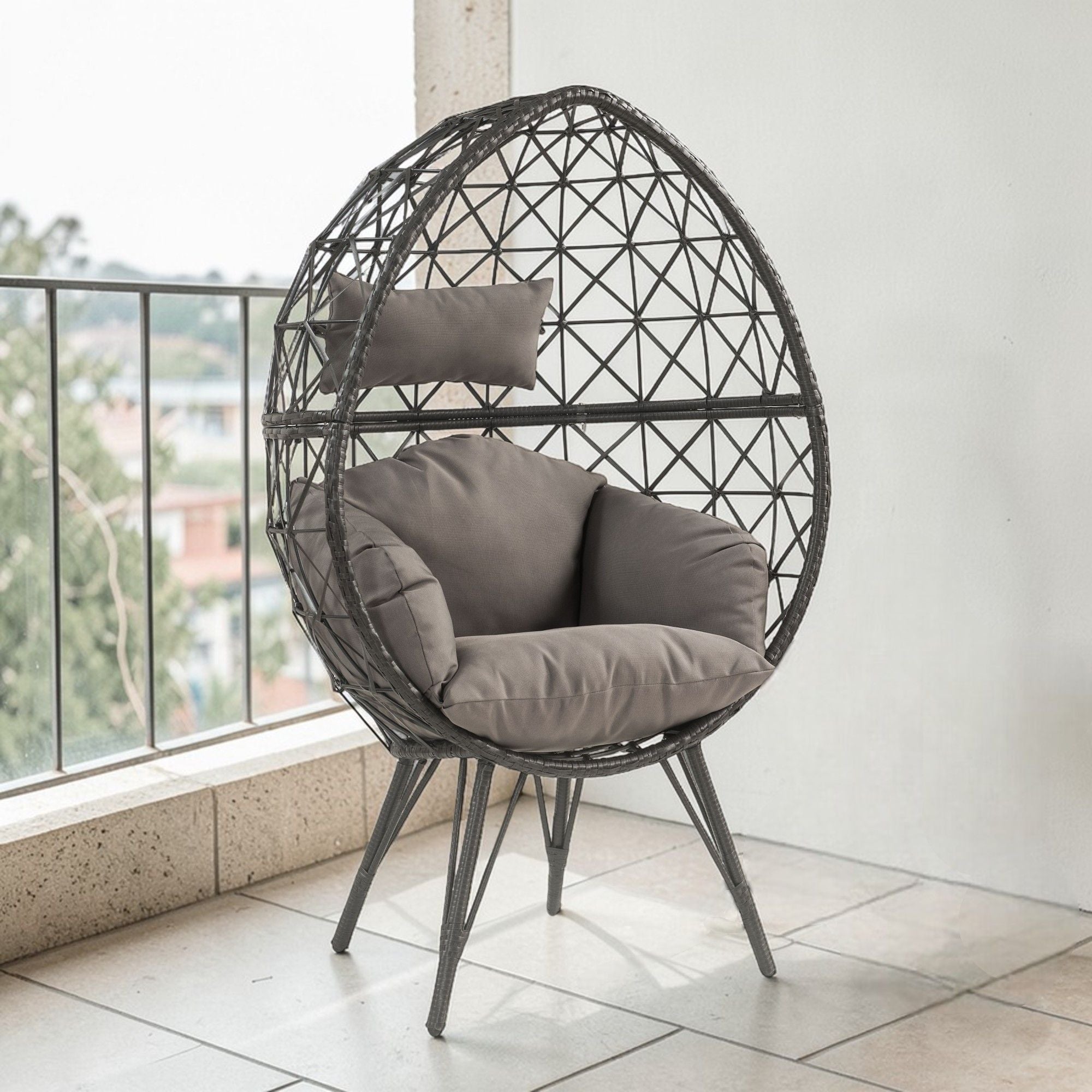 Aeven - Patio Lounge Chair - Light Gray by HouseOfZazla