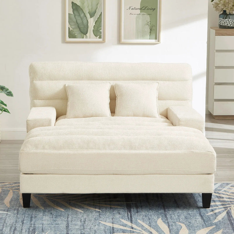 Chaise Bed Lounge Sofa Chair With Adjustable Backrest And LED Light Strip by Unique Piece Furniture