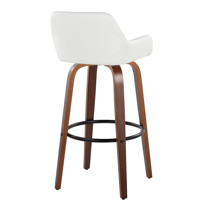 Daniella - Contemporary Fixed Height, Barstool & Swivel And Round Footrest (Set of 2) by HouseOfZazla