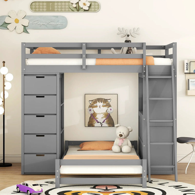 Bunk Bed With LED Light And USB Ports by HouseOfZazla