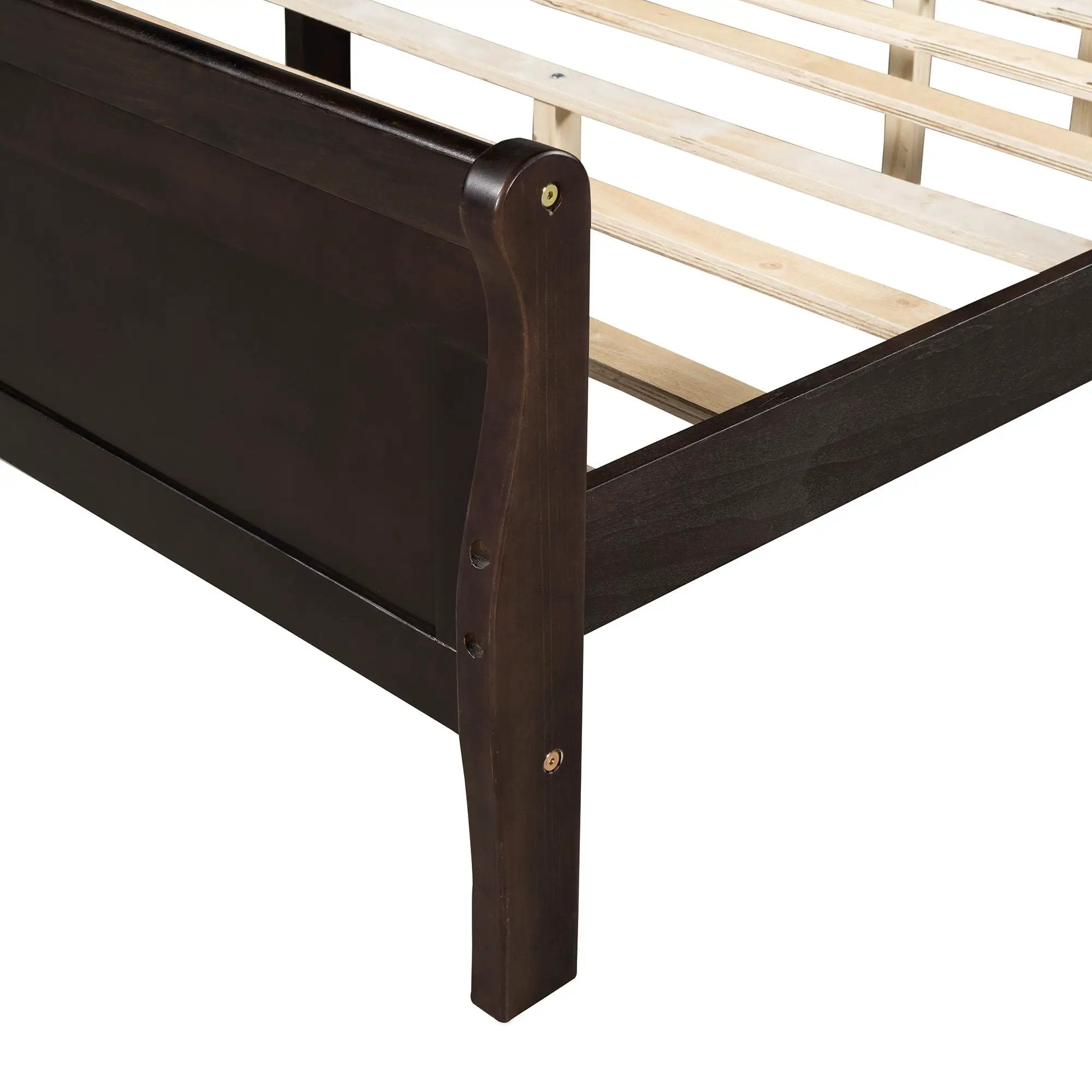 Platform Bed Frame Mattress Foundation Sleigh Bed With Headboard / Footboard / Wood Slat Suppor by HouseOfZazla