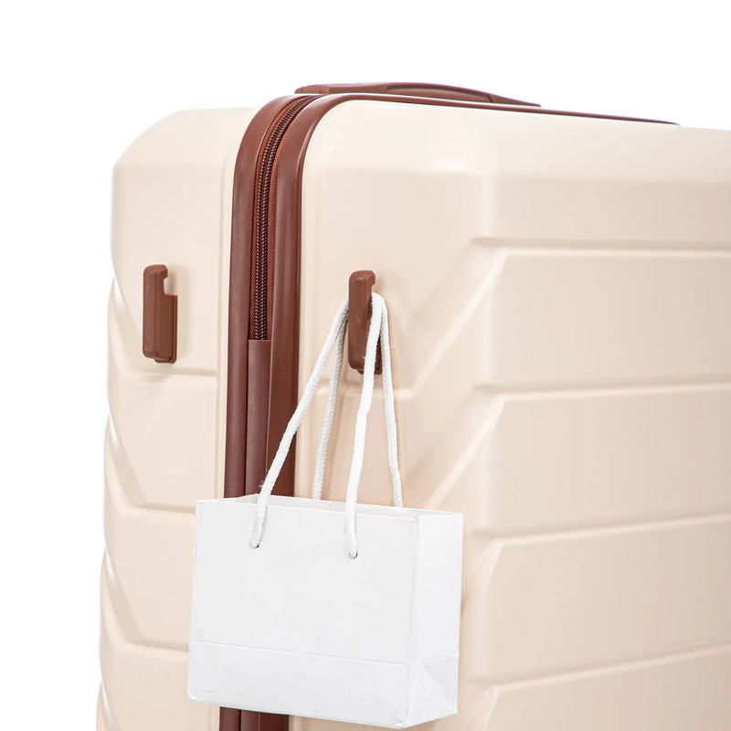 3-Piece ABS Spinner Wheel Luggage Set 20"/24"/28" Beige by HouseOfZazla