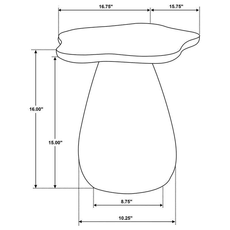 Perth 17-inch Side Table with Cloud-Shaped Top Off White by Unique Piece Furniture