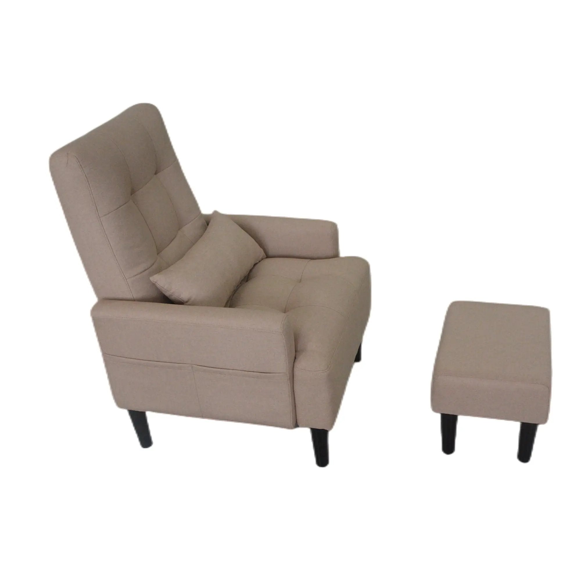 Living Room Sofa Single Chair And Ottoman, Modern Multi-Function Fabric Living Room Sofa Lounge Chair Bed And Stool. Soft Leisure Single Chair Adjustable Into 5 Angles With Sofa Bed by HouseOfZazla