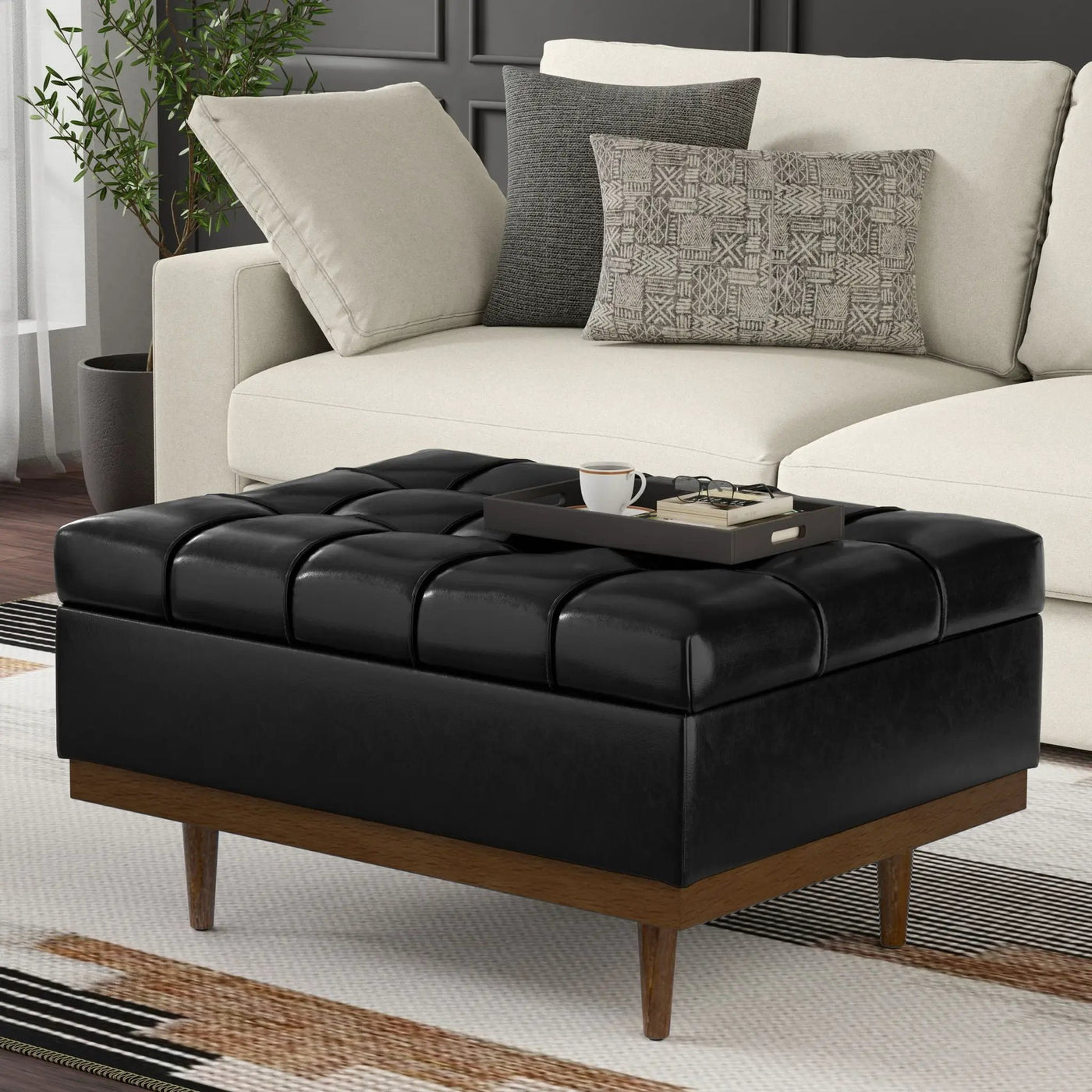 Mariah - Upholstered Lift Top Table Storage Ottoman by Unique Piece Furniture