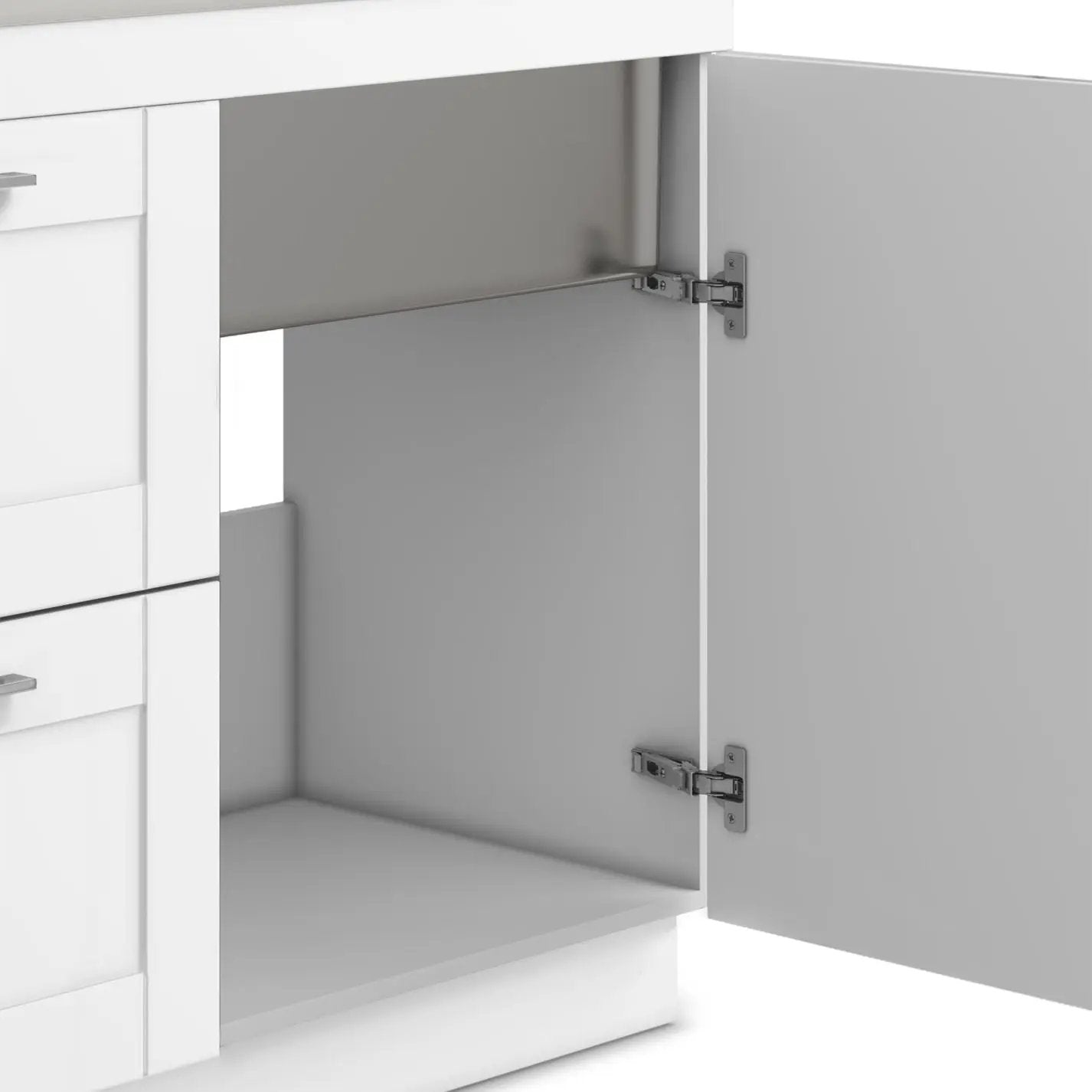Shaker - Modern Wide Laundry Cabinet With Faucet And Sink - White by Unique Piece Furniture