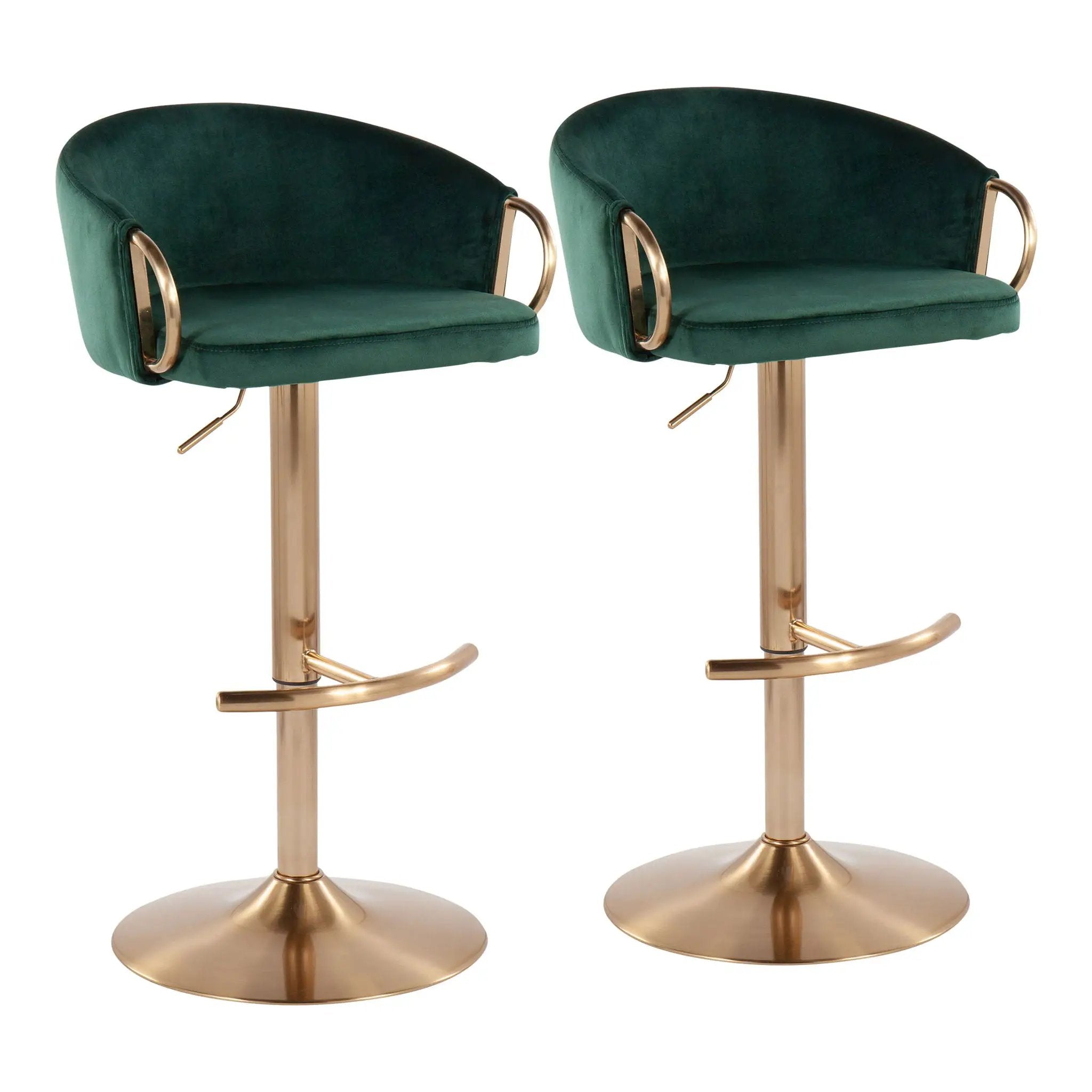 Claire - Contemporary / Glam Adjustable Bar Stool (Set of 2) by Unique Piece Furniture