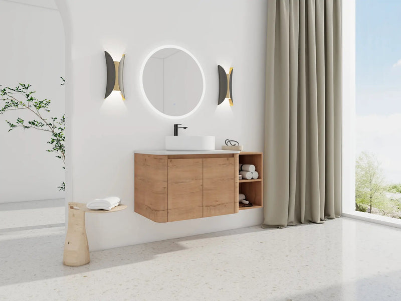 42" Wall-Mounted Bathroom Vanity With Ceramic Art Sink by HouseOfZazla