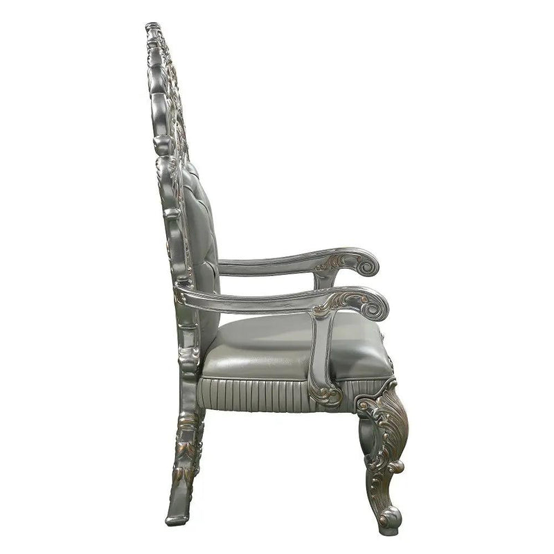 Sandoval - Arm Chair (Set of 2) - Beige Synthetic Leather & Champagne by Unique Piece Furniture