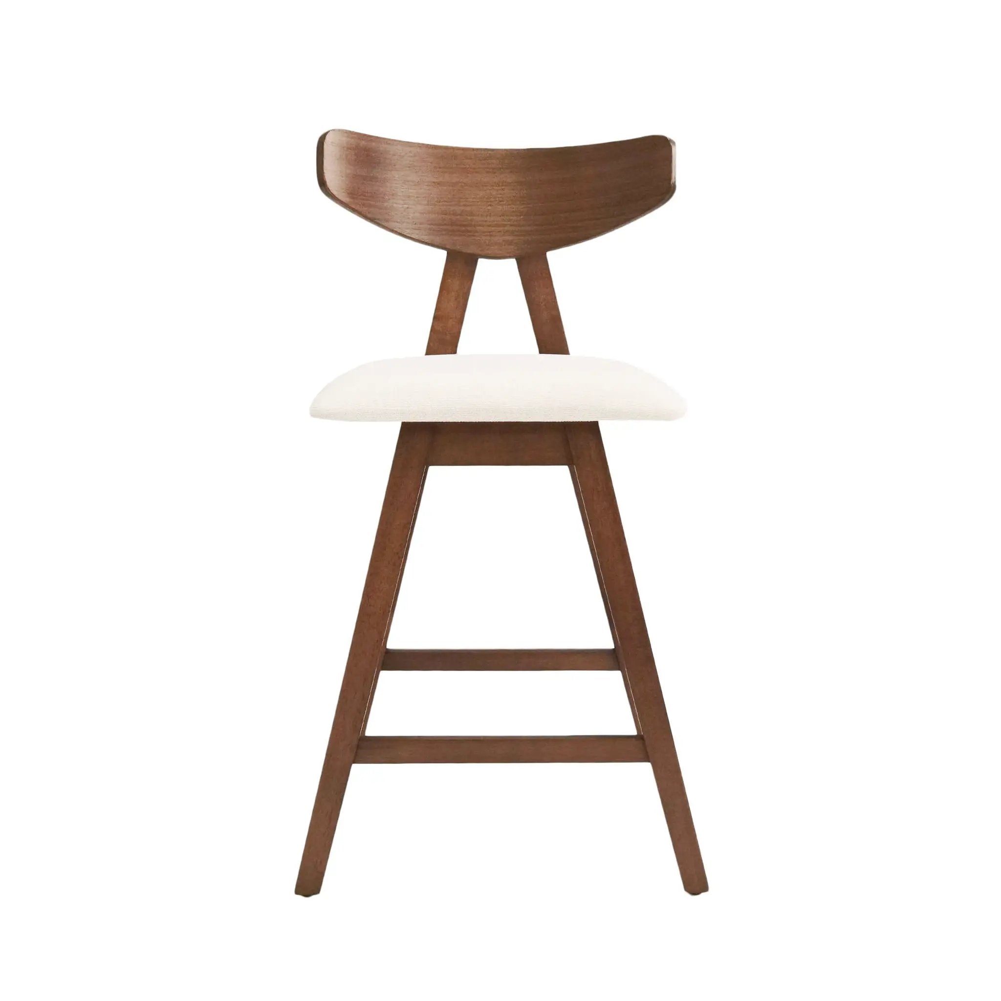 Mid Century Modern Counter Stool With V Shape Frame And Upholstered Seating by HouseOfZazla