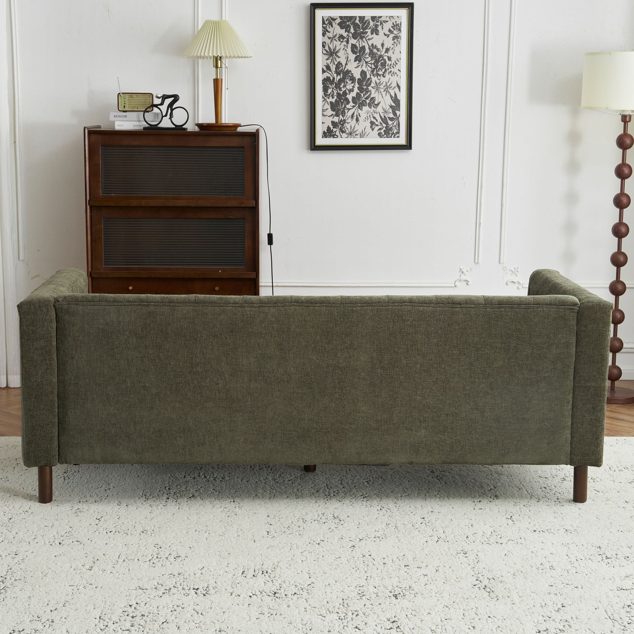 Upholstered Sofa Modern 3 Seater Sofa Couch With Tufted Design For Living Room by HouseOfZazla