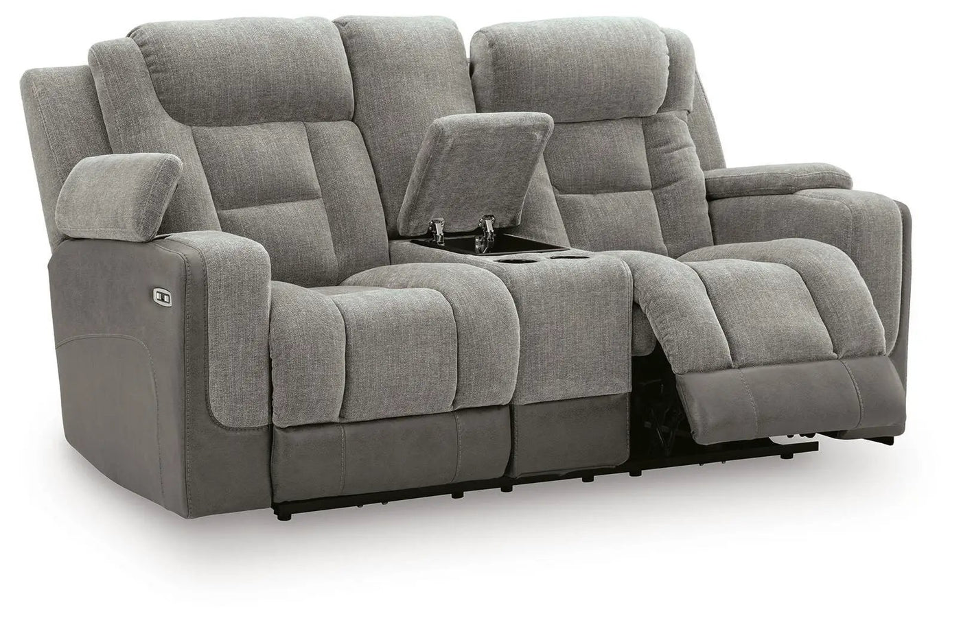 Mixed Motion - Power Reclining Loveseat With Console / Adjustable Headrest by Unique Piece Furniture
