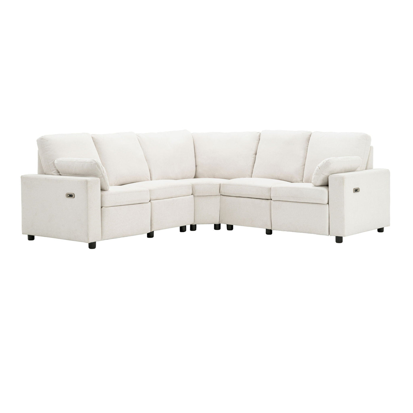 Power Recliner Sectional Sofa Home Theater Reclining Sofa With Two USB Ports, Two Storage Drawers For Living Room by HouseOfZazla