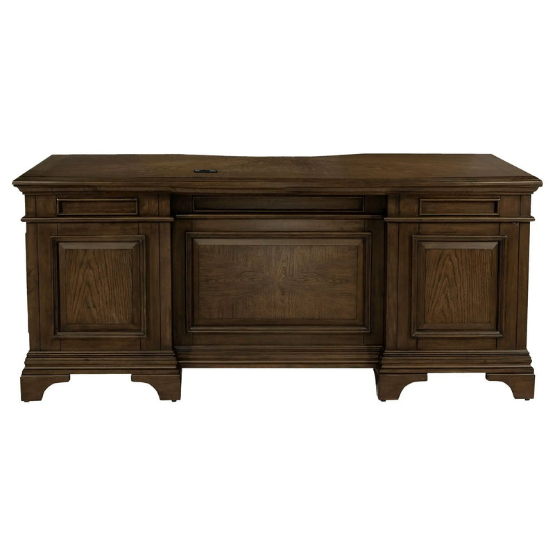 Hartshill 72-inch 7-drawer Executive Desk Burnished Oak by Unique Piece Furniture