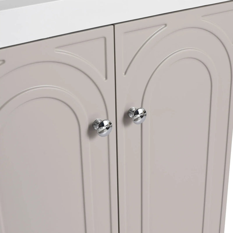 Contemporary Freestanding Bathroom Vanity With Resin Sink & Soft-Close Cabinet Doors by HouseOfZazla
