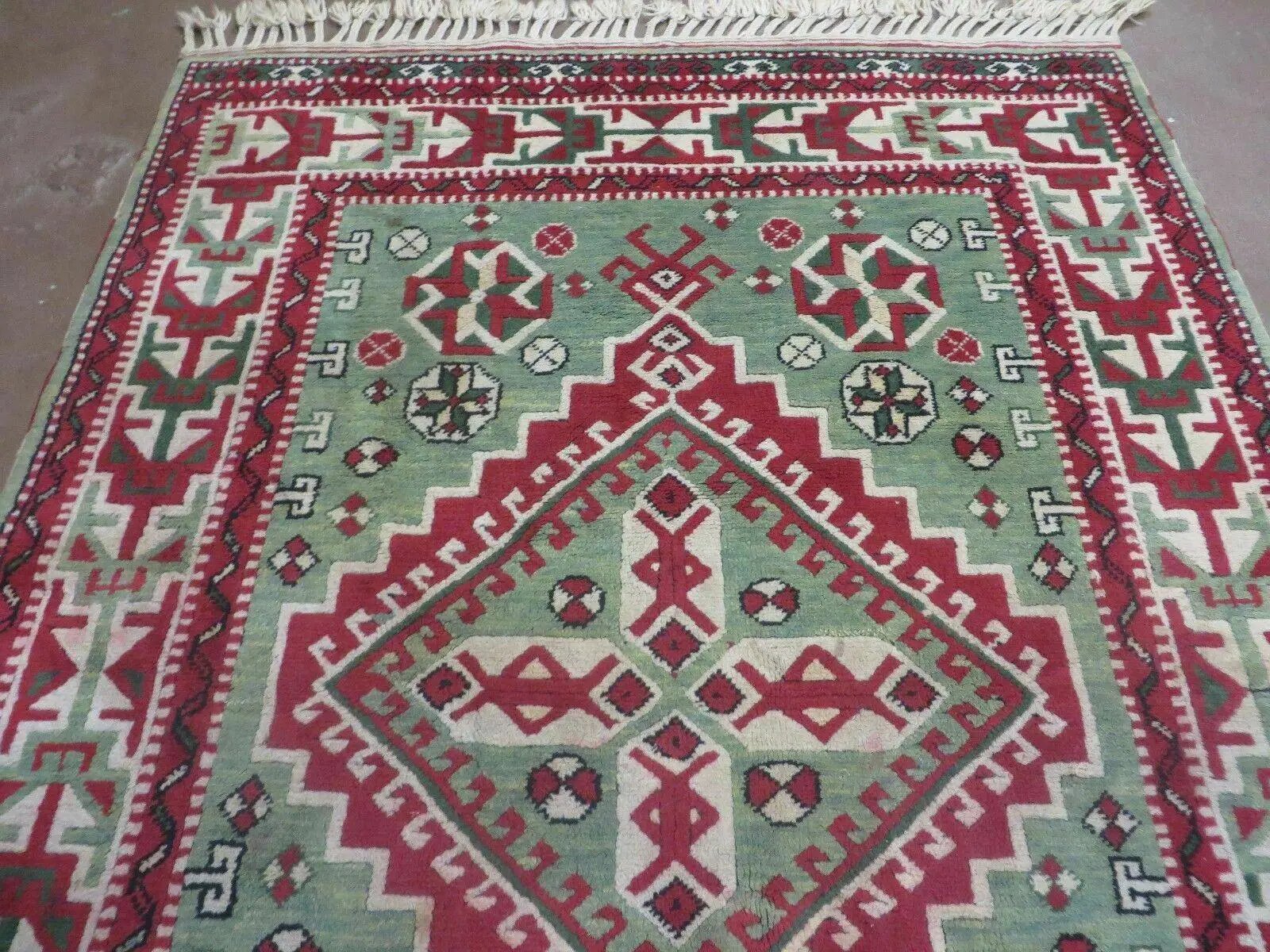 4' X 6' Vintage Handmade Turkish Kazak Design Wool Rug Carpet Nice by Jewel Rugs
