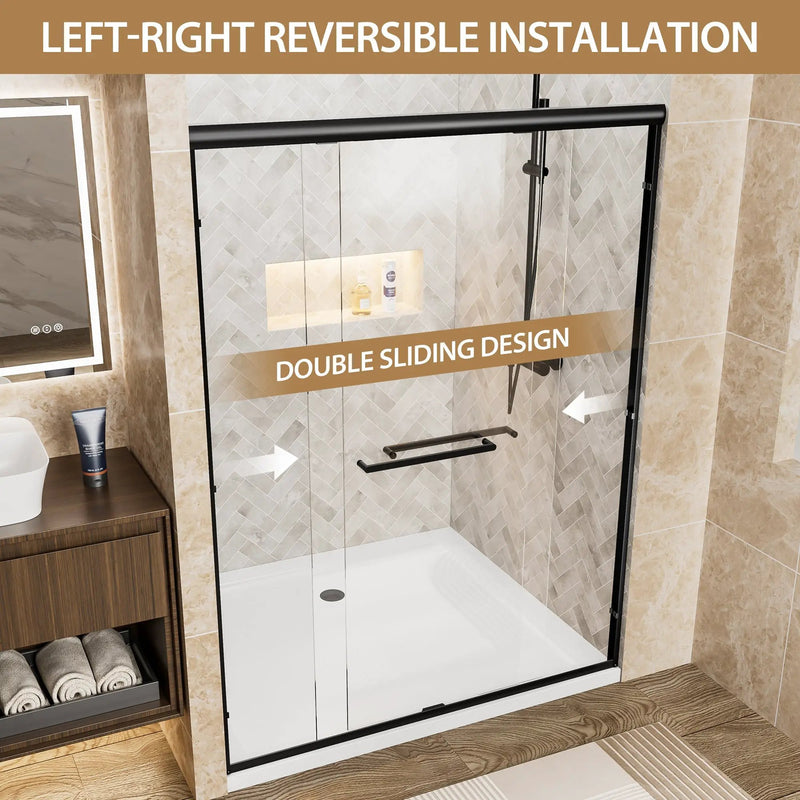 56"-60" W x 72" H Matte Shower Door by HouseOfZazla