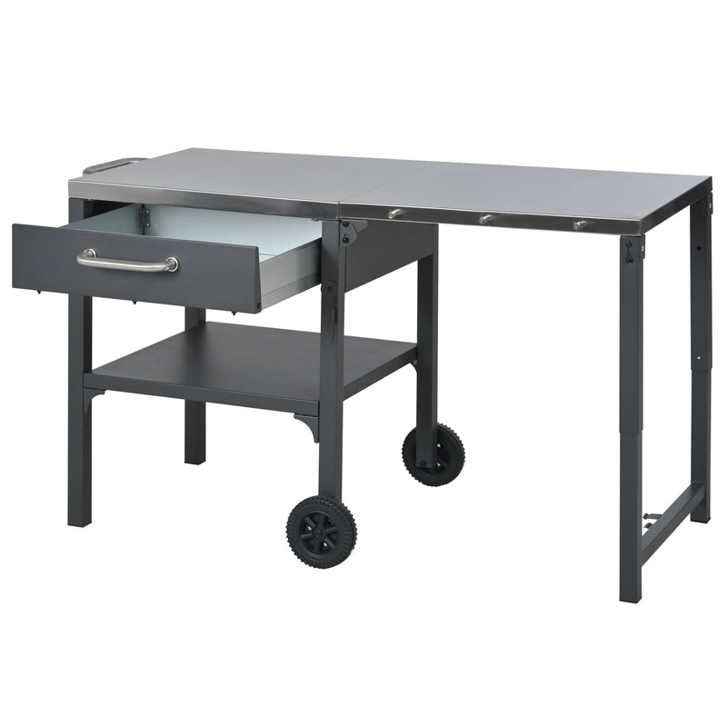 Foldable Outdoor Kitchen Cart With Storage For Patio by HouseOfZazla
