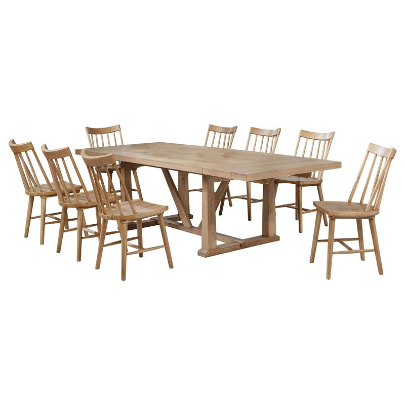 Middleton 9-piece Extension Leaf Dining Set Natural Brown by Unique Piece Furniture