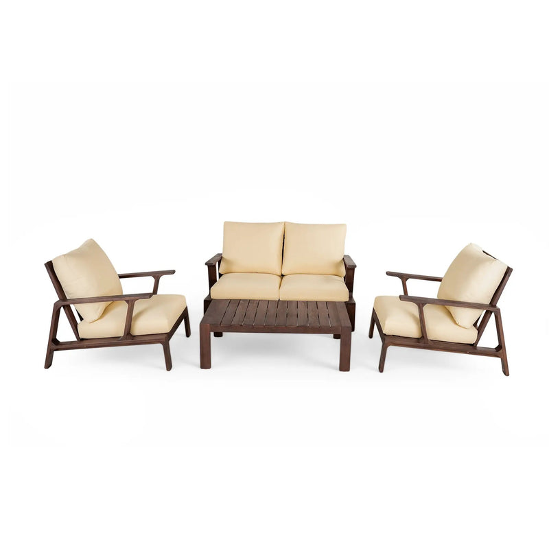 4 Pieces Outdoor Sofa Set with Cushions and Coffee Table by HouseOfZazla