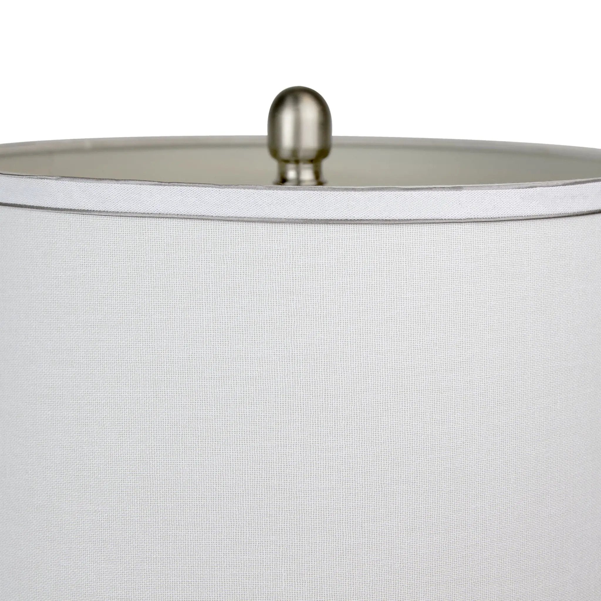 Cairo - Contemporary Table Lamp (Set of 2) - Nickel / White / Silver Trim by HouseOfZazla