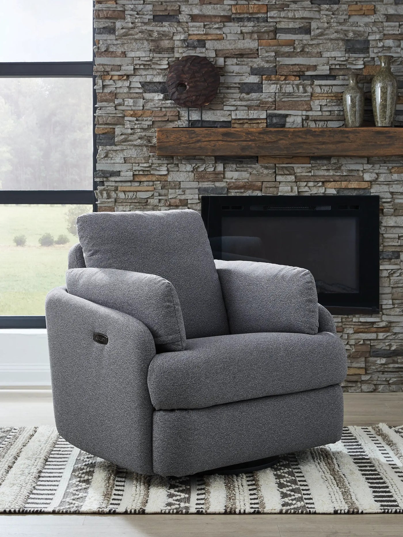Alainmont Next-Gen Nuvella - Swivel Power Recliner by Unique Piece Furniture