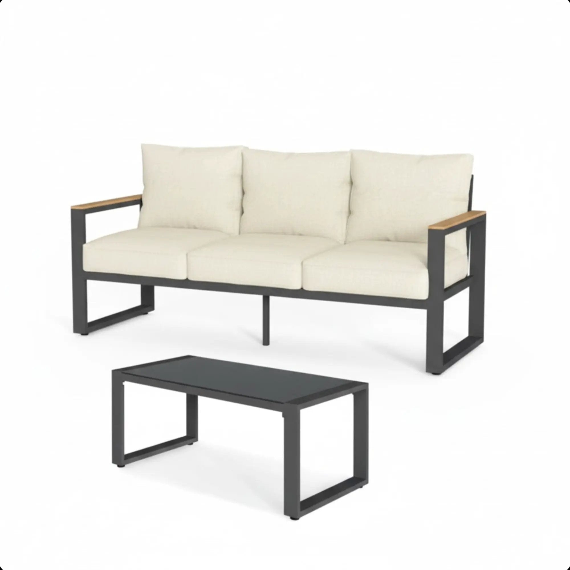 Modern Outdoor Sofa Set With Coffee Table by HouseOfZazla