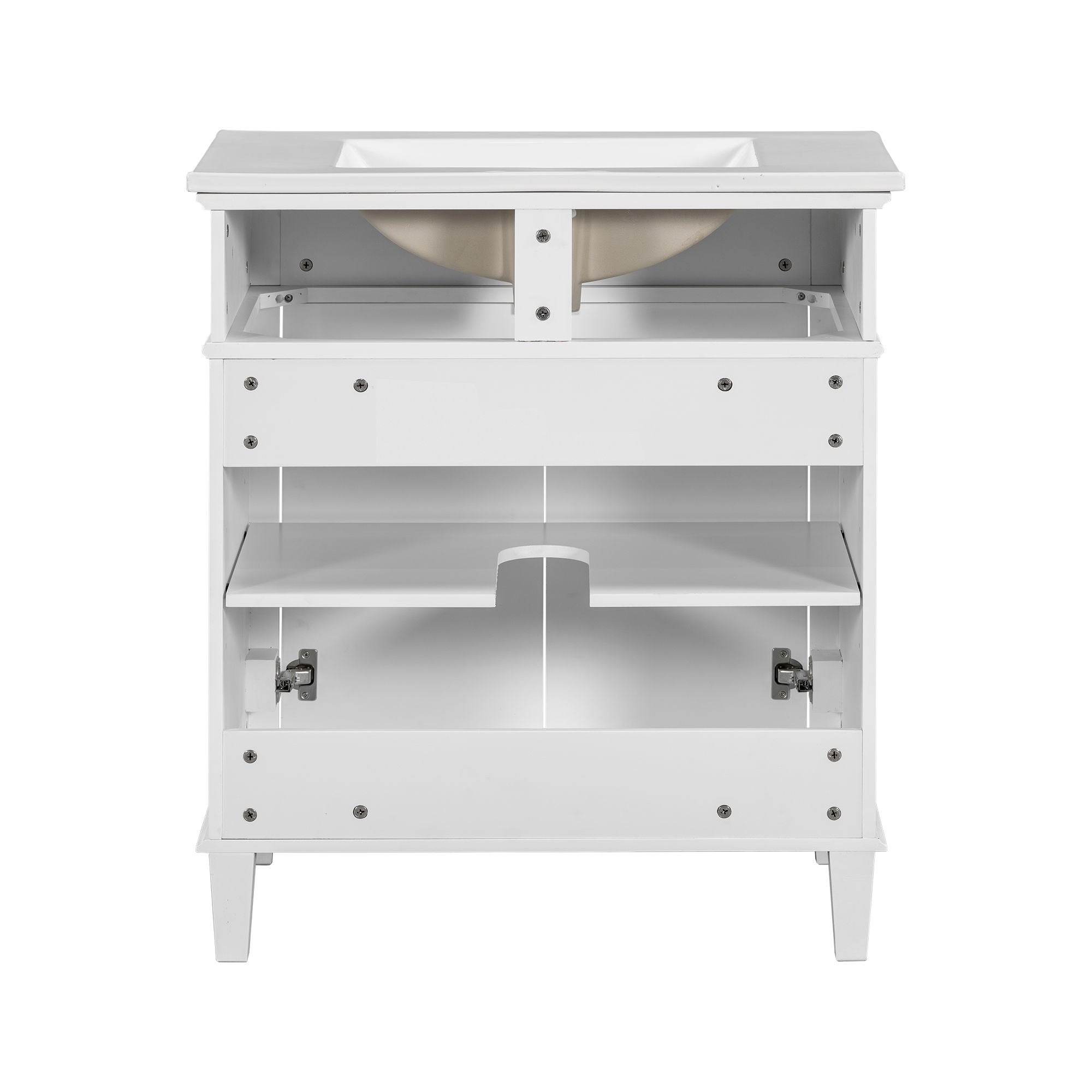Bathroom Vanity With Ceramic Basin, Soft Close Door And Adjustable Shelves by HouseOfZazla