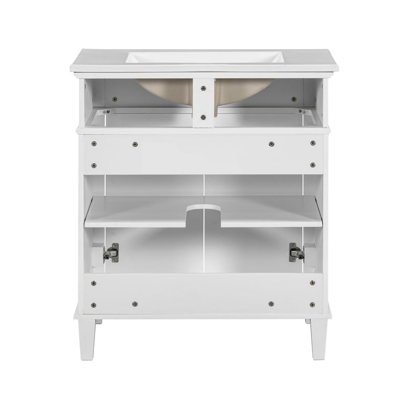 Bathroom Vanity With Ceramic Basin, Soft Close Door And Adjustable Shelves by HouseOfZazla