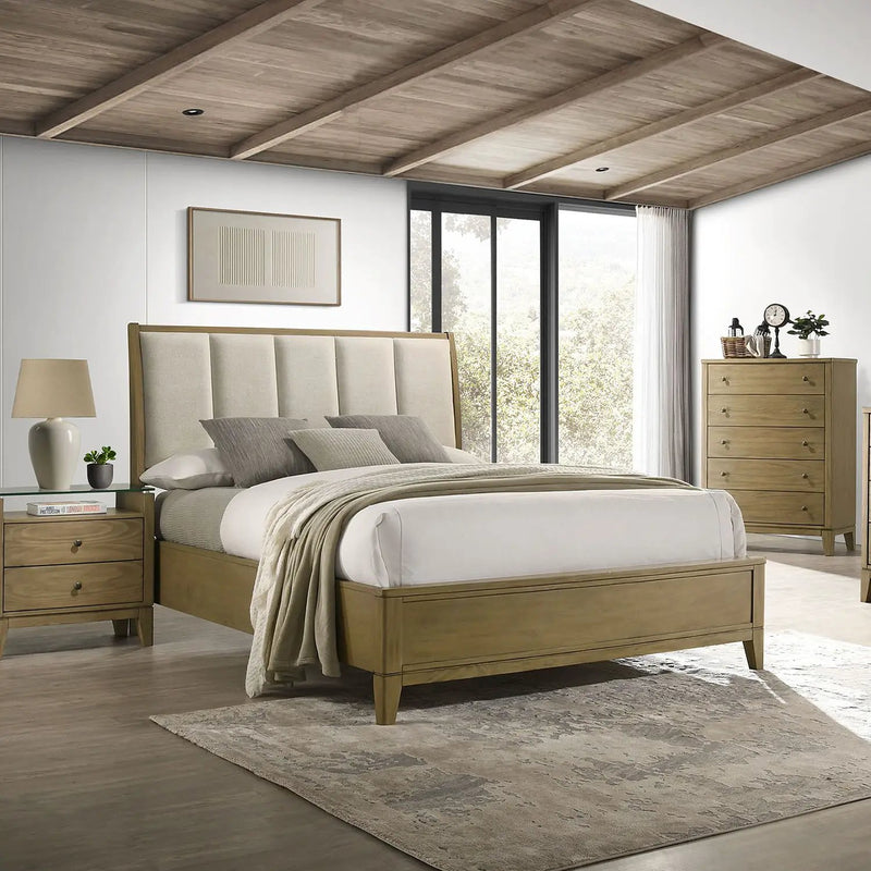 Menlo - 5 Drawer Bedroom Chest Of Drawers - Natural by HouseOfZazla