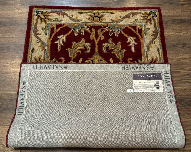 Small Floral Wool Rug 3x5, Safavieh Heritage Collection, Dark Red, Pair B by Jewel Rugs
