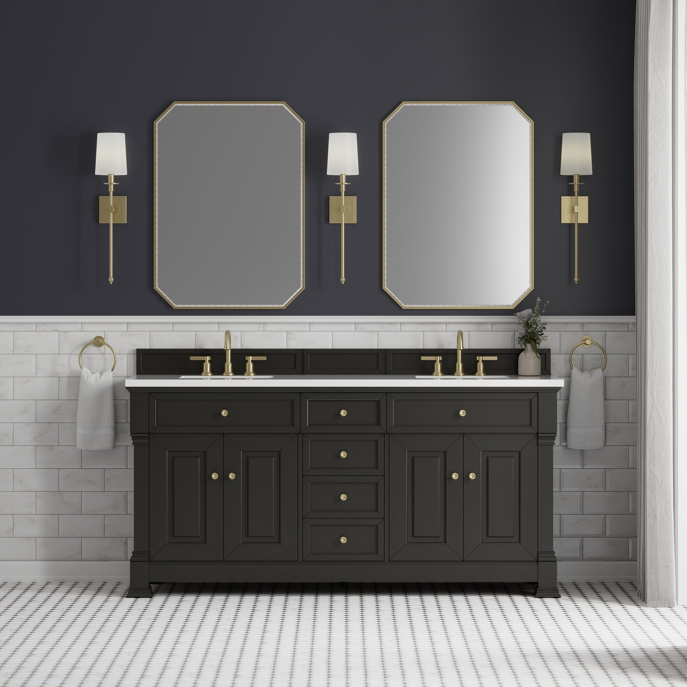 James Martin Brookfield 72" Double Bathroom Vanity, Black Onyx, view 29