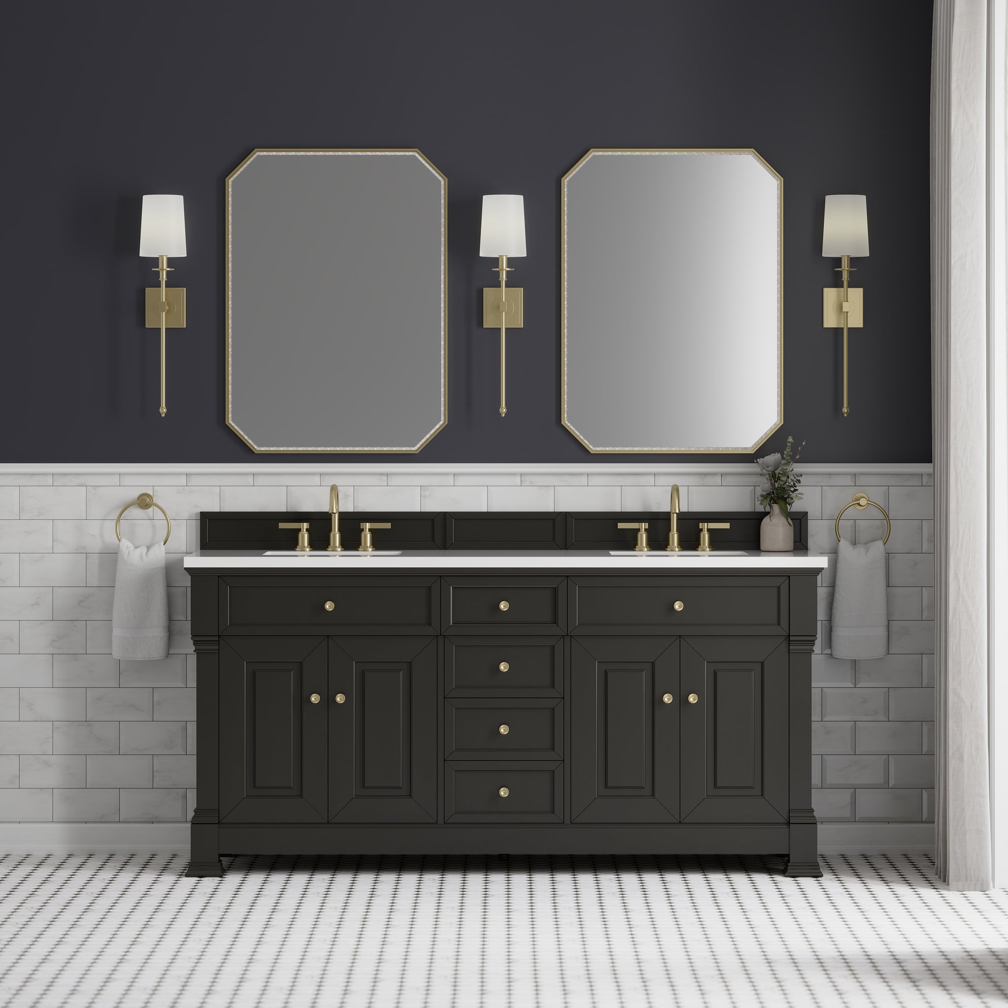 James Martin Brookfield 72" Double Bathroom Vanity, Black Onyx, view 29